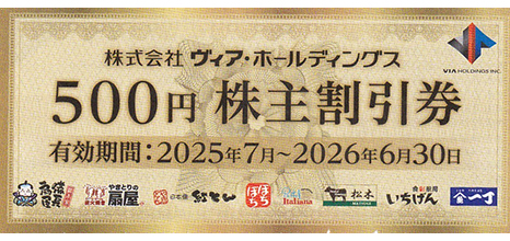 ヴィアホールディングス 500円